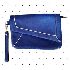 COLAB Blue Clutch Bag with Wrist Strap